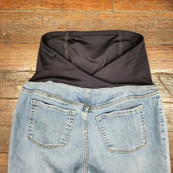 Isabel Maternity Over Belly Cropped Distressed Straight Maternity Jeans 2 - Picture 5 of 8